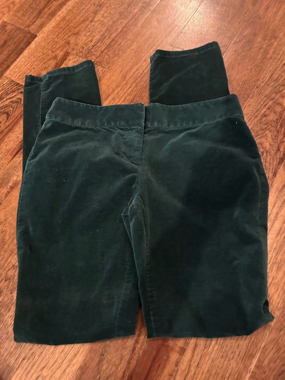 LOFT Dark Forest Green Skinny Velvet Pants